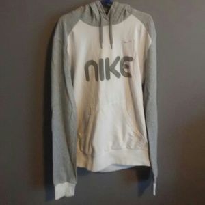 Nike grey/white hoodie